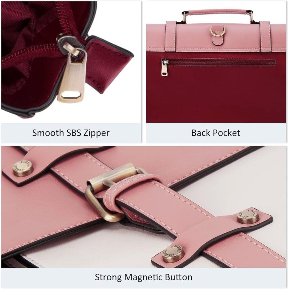 Pink & White Structured Backpack Satchel - Picture 5 of 7